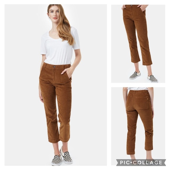 TenTree Corduroy Cropped Straight Leg Eco-Friendly Trousers Pants Women’s size 2 - Picture 1 of 14
